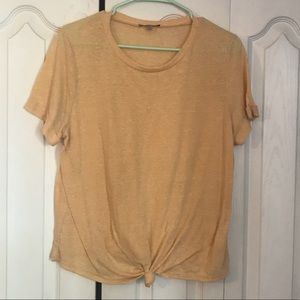 Charlotte russe yellow tie up shirt